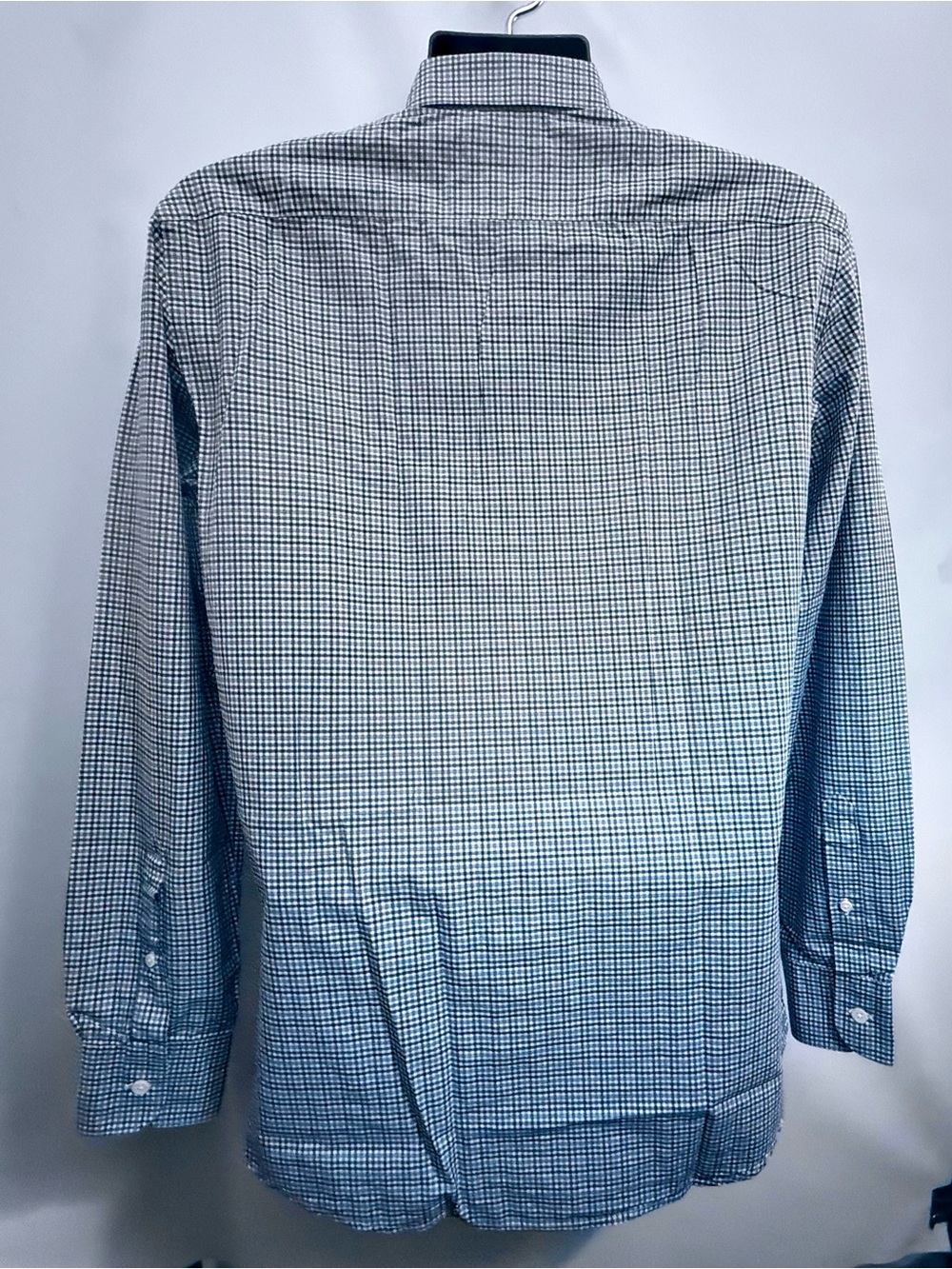 $325 ERMENEGILDO ZEGNA Shirt Mens M Button Down Gingham Check Cotton Turkey EUC - Picture 6 of 16